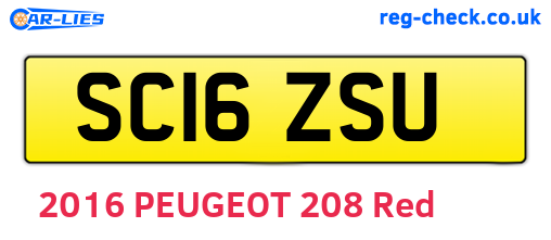 SC16ZSU are the vehicle registration plates.