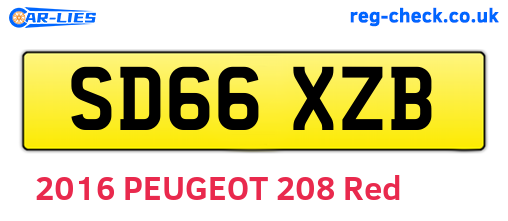 SD66XZB are the vehicle registration plates.