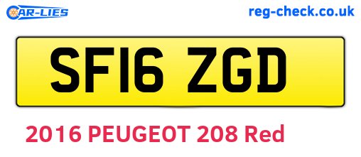 SF16ZGD are the vehicle registration plates.
