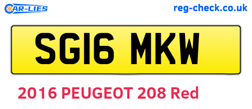 SG16MKW are the vehicle registration plates.