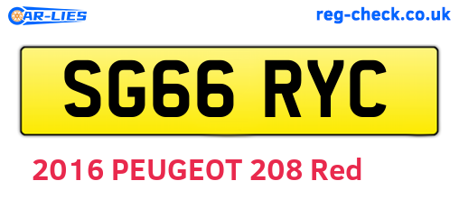 SG66RYC are the vehicle registration plates.