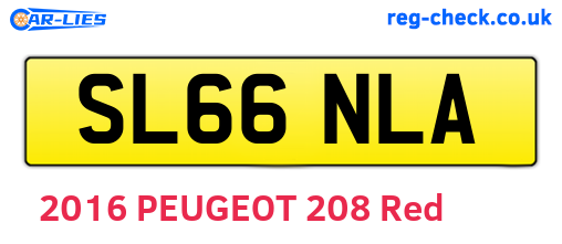 SL66NLA are the vehicle registration plates.