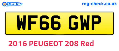WF66GWP are the vehicle registration plates.
