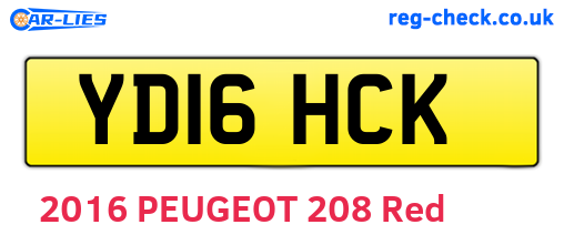 YD16HCK are the vehicle registration plates.