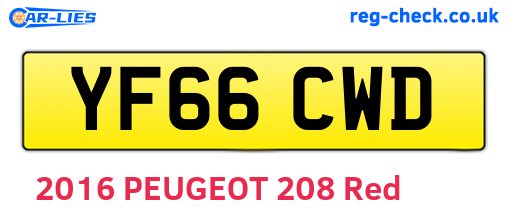 YF66CWD are the vehicle registration plates.