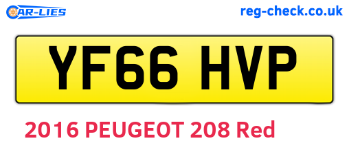 YF66HVP are the vehicle registration plates.