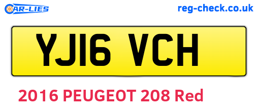 YJ16VCH are the vehicle registration plates.