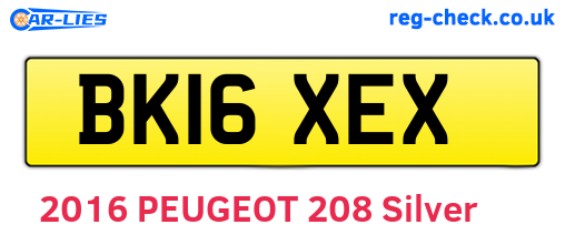 BK16XEX are the vehicle registration plates.