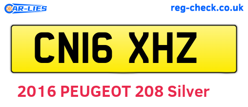 CN16XHZ are the vehicle registration plates.