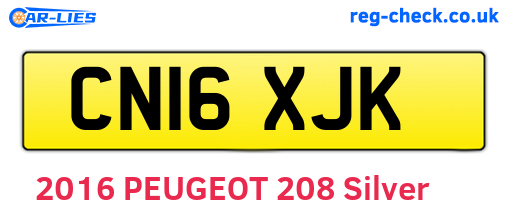 CN16XJK are the vehicle registration plates.