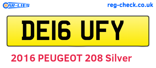 DE16UFY are the vehicle registration plates.