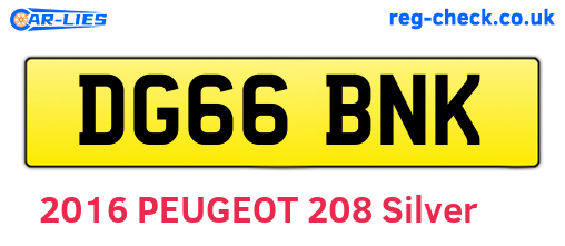 DG66BNK are the vehicle registration plates.