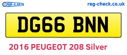 DG66BNN are the vehicle registration plates.