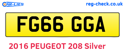 FG66GGA are the vehicle registration plates.