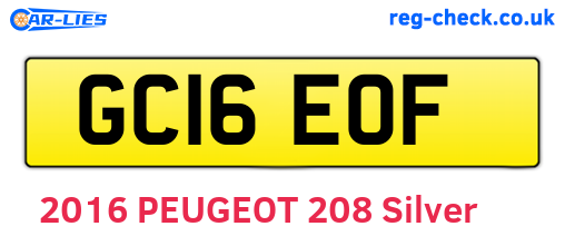 GC16EOF are the vehicle registration plates.