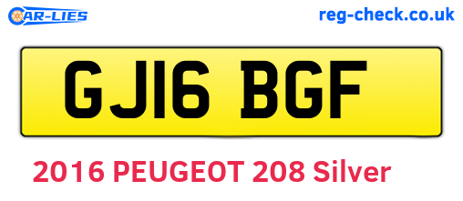 GJ16BGF are the vehicle registration plates.