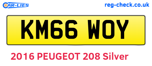 KM66WOY are the vehicle registration plates.