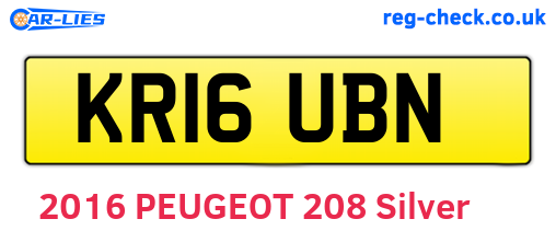 KR16UBN are the vehicle registration plates.