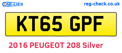 KT65GPF are the vehicle registration plates.