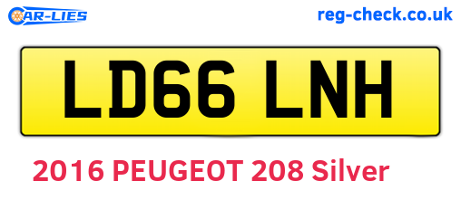 LD66LNH are the vehicle registration plates.