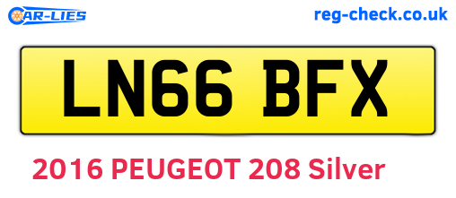 LN66BFX are the vehicle registration plates.