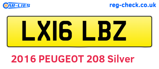 LX16LBZ are the vehicle registration plates.