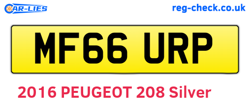MF66URP are the vehicle registration plates.