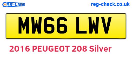 MW66LWV are the vehicle registration plates.