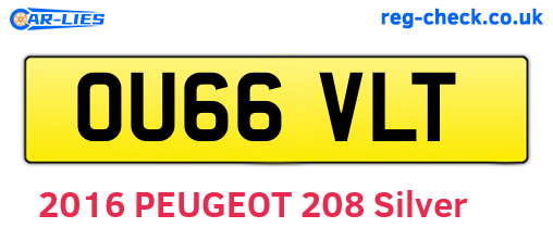 OU66VLT are the vehicle registration plates.