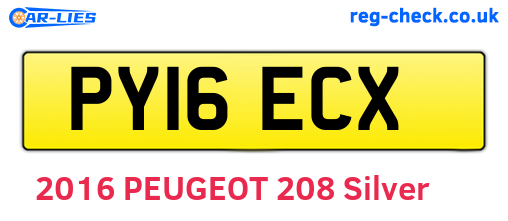 PY16ECX are the vehicle registration plates.