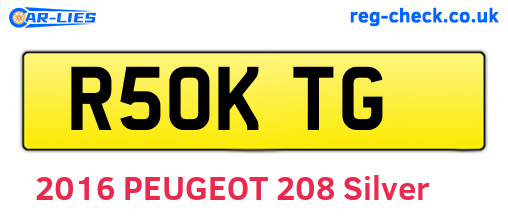 R50KTG are the vehicle registration plates.