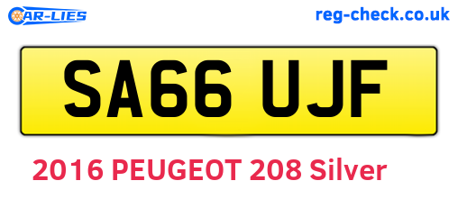 SA66UJF are the vehicle registration plates.