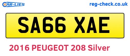 SA66XAE are the vehicle registration plates.