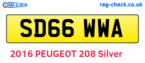 SD66WWA are the vehicle registration plates.