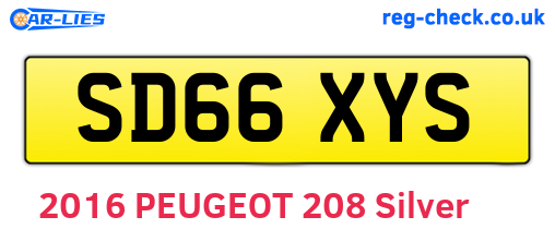 SD66XYS are the vehicle registration plates.