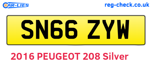 SN66ZYW are the vehicle registration plates.