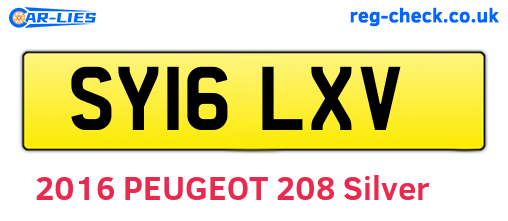 SY16LXV are the vehicle registration plates.