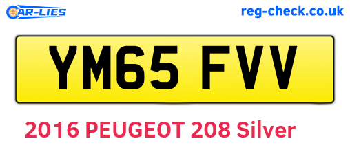 YM65FVV are the vehicle registration plates.