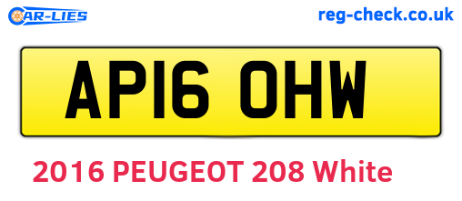 AP16OHW are the vehicle registration plates.