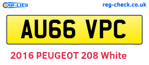 AU66VPC are the vehicle registration plates.