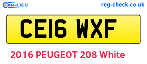 CE16WXF are the vehicle registration plates.