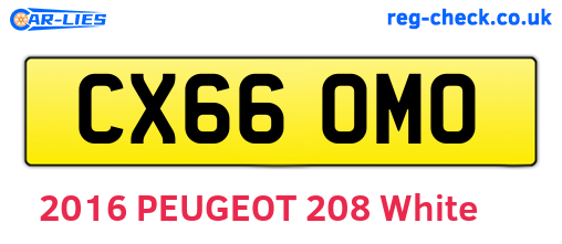 CX66OMO are the vehicle registration plates.