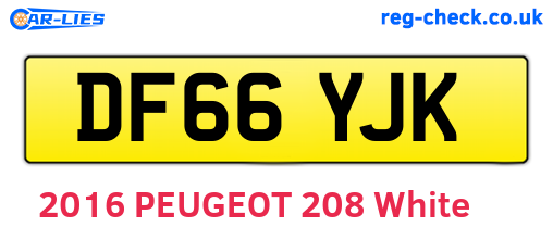 DF66YJK are the vehicle registration plates.