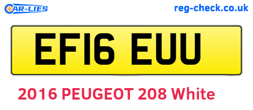 EF16EUU are the vehicle registration plates.