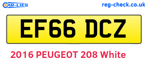 EF66DCZ are the vehicle registration plates.