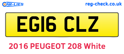 EG16CLZ are the vehicle registration plates.