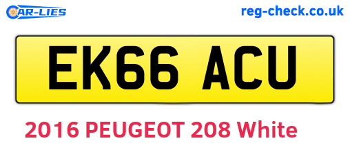EK66ACU are the vehicle registration plates.