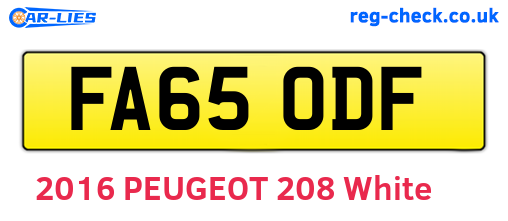 FA65ODF are the vehicle registration plates.