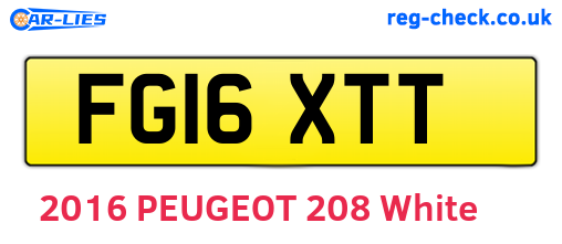 FG16XTT are the vehicle registration plates.