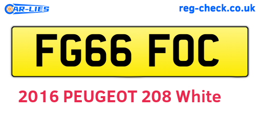 FG66FOC are the vehicle registration plates.